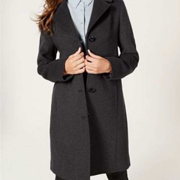 Jones New York Classic Charcoal Gray
Wool Blend Long Coat Women’s Size 12 EUC - Picture 1 of 10